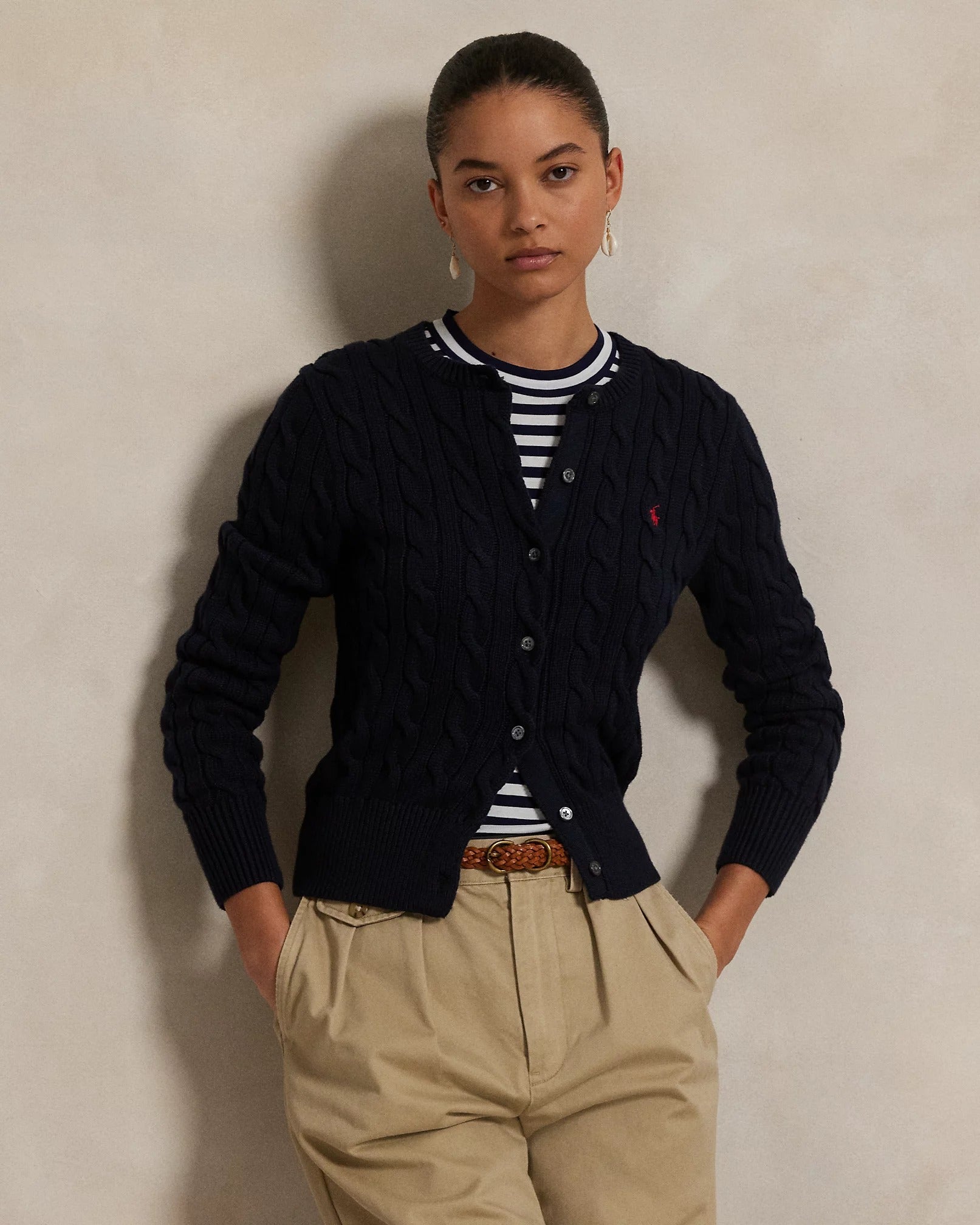 Cardigan | Cotton Cable-Knit